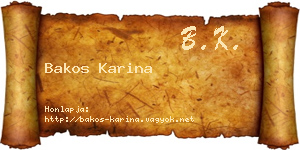 Bakos Karina névjegykártya