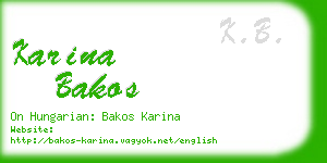 karina bakos business card